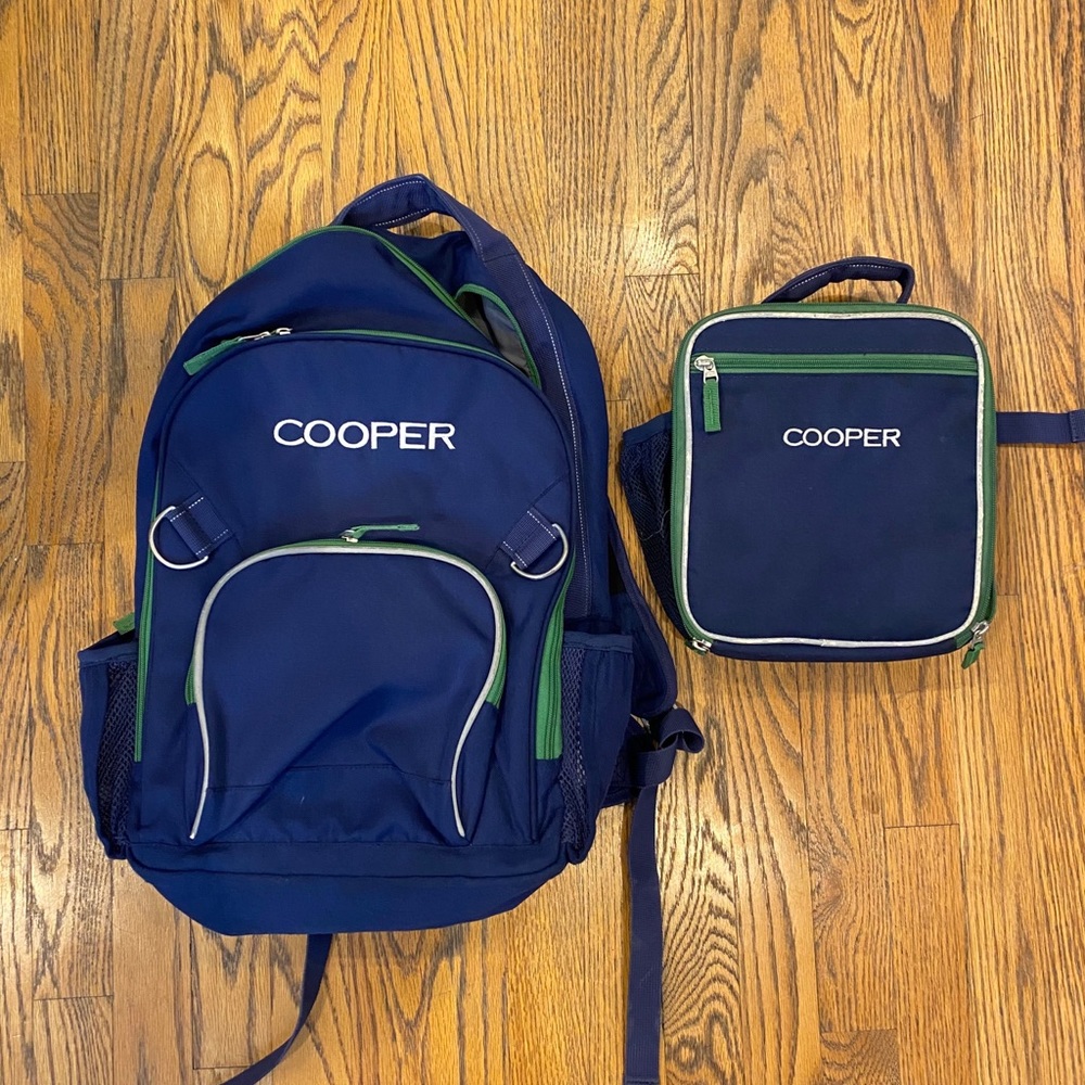 Pottery Barn backpack and lunchbox